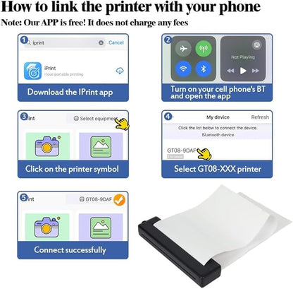 Imprimante Portable Bluetooth Rechargeable A4